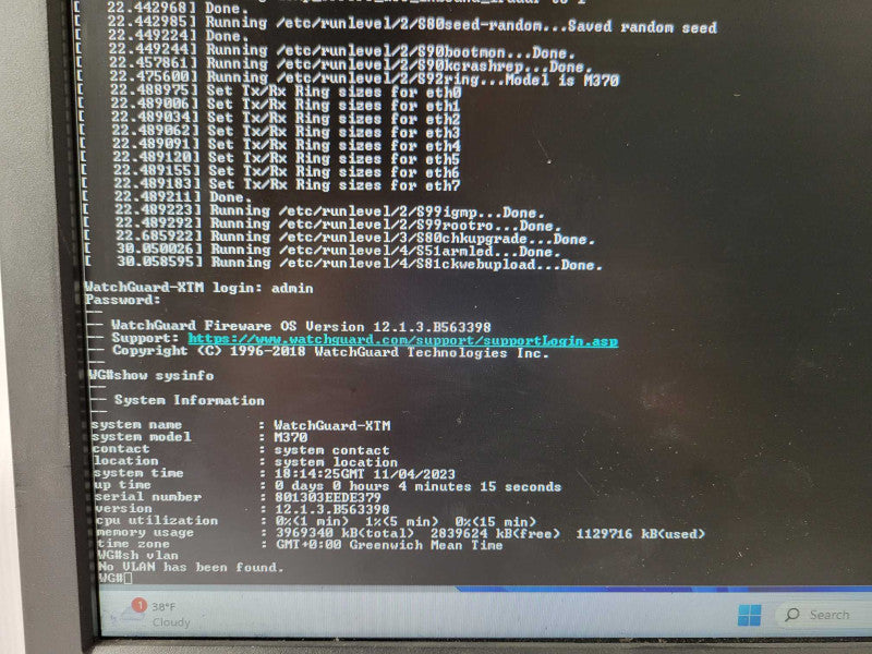 WatchGuard Firebox M370 Network Security Appliance WL6AE8 Q_