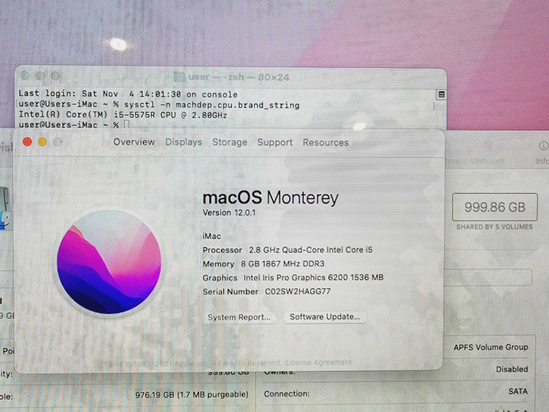 Apple iMac 2015 21.5\\" Core i5-5575R @ 2.8GHz 8GB DDR3 1TB HDD (