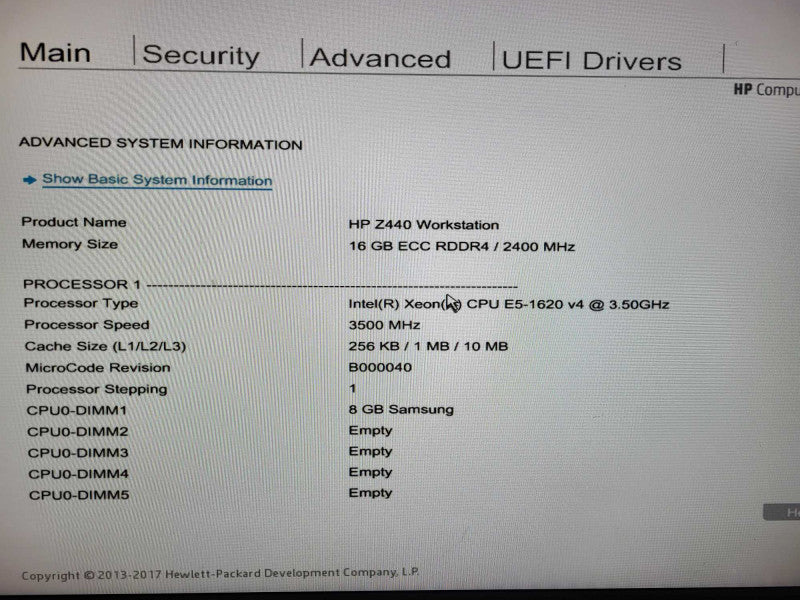 HP Z440 WorkStation E5-1620 v4 @ 3.50GHz 16GB DDR4 512GB NVme M2000 GPU $