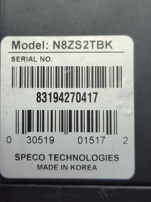Speco 8 Channel NVR with Built-in PoE Ports - 3 TB HDD (N8ZS2TBK) _