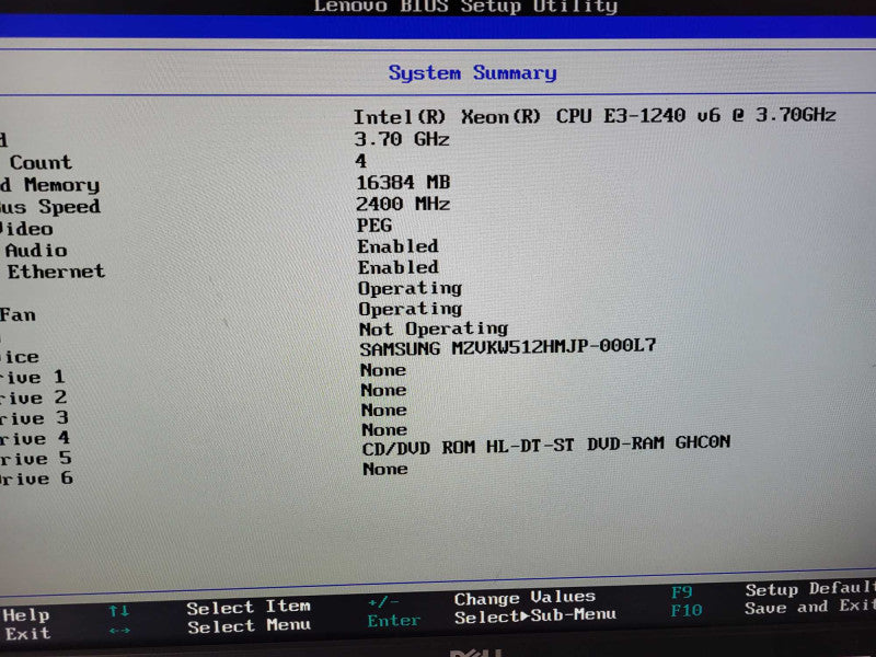 Lenovo ThinkStation P320 Tower E3-1240 v6 @ 3.7GHz 16GB DDR4 512GB NVme $