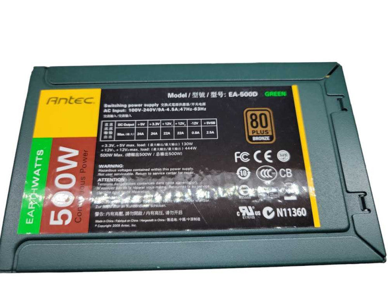 Antec EarthWatts EA-500D Green 500 W ATX12V v2.3 / EPS12V 80 PLUS BRONZE Q%