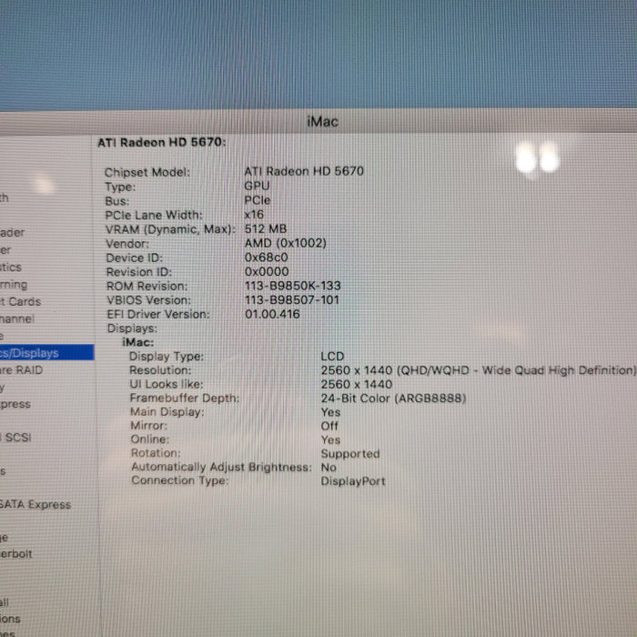 Apple iMac Core i3 3.2GHz 27 inch (Mid-2010) 16GB RAM 1TB SSD  -