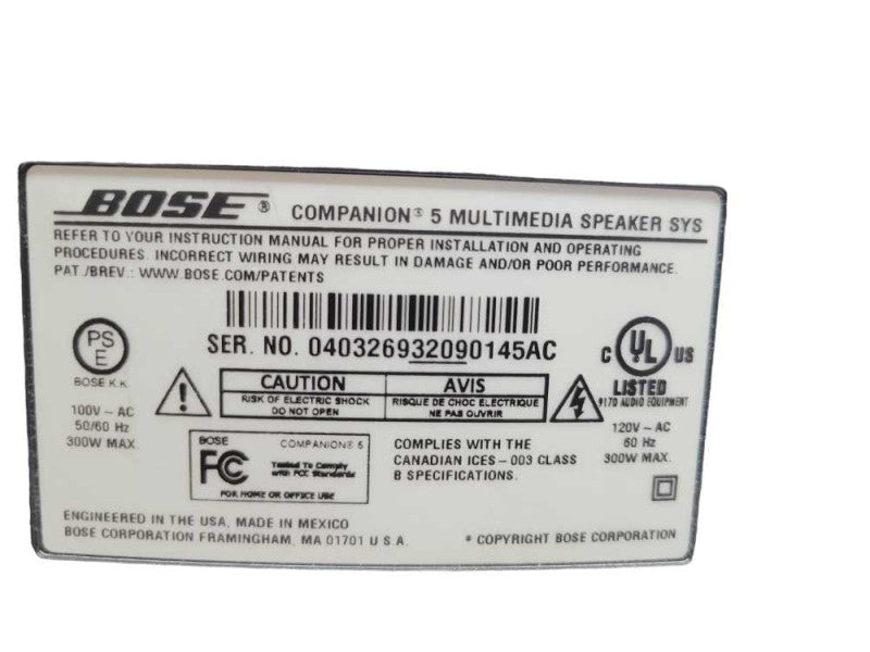 Bose Companion 5 Multimedia Speaker System Q%