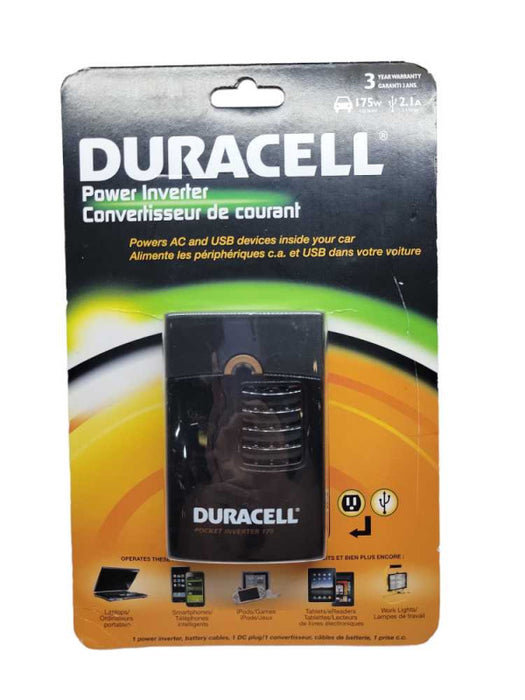 Duracell 175watt / 2.1amp Power Inverter DC>AC (NEW) %