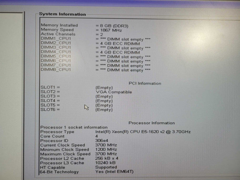 Dell Precision T3610 Xeon E5-1620 v2 3.70GHz 8GB Ram Quadro K4000 !