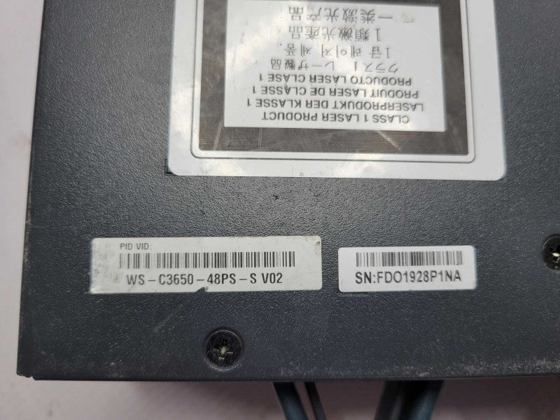 Cisco WS-C3650-48PS-S 48-Port PoE+ 1 PWR-C1-640WAC _