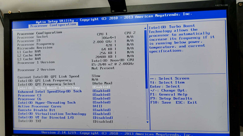 S2600CP Server Xeon E5-2640 V2 @ 2.00ghz / 32gb ram / RMS25PB080 Raid #