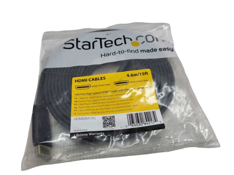 StarTech.com 15 ft Flat High Speed HDMI Cable &
