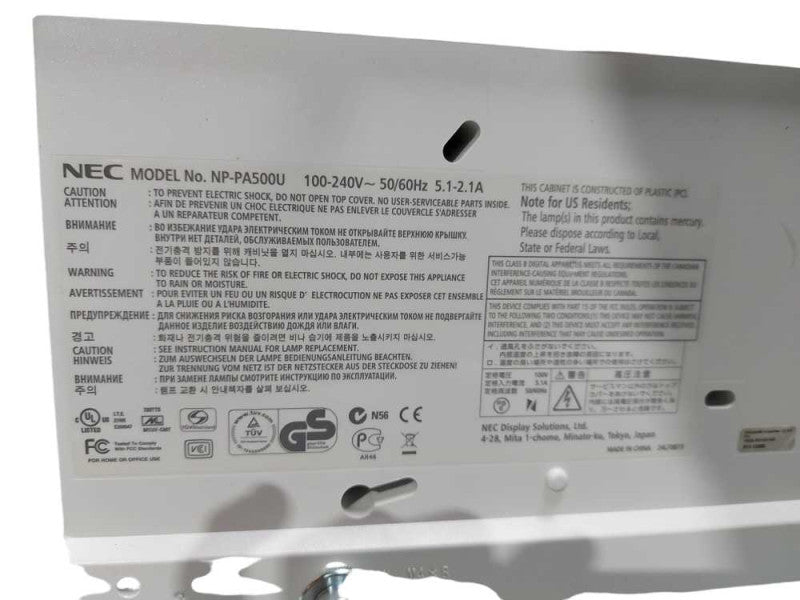 NP-PA500U 5000-lumen Advanced Professional Installation Projector - 50% Lamp  #