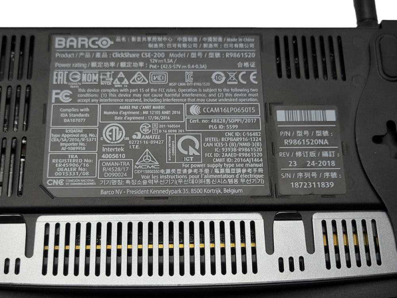 Barco ClickShare CSE-200 R9861520NA Wireless Presentation System READ _
