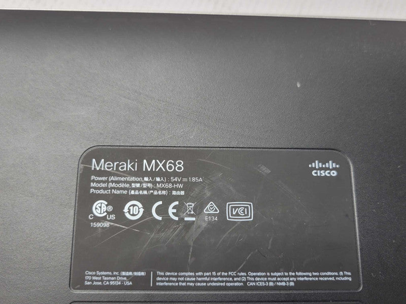 Cisco MX68-HW Cloud Managed Security Appliance UNCLAIMED _