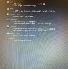 LENOVO THINKPAD E585 AMD Ryzen 3 2200U RADEON VEGA MOBILE GFX 16GB RAM 512SSD