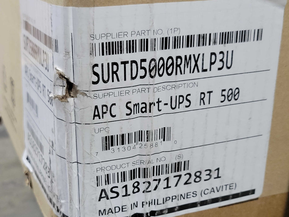 New Open-Box APC Smart-UPS RT 500 SURTD5000RMXLP3U  _