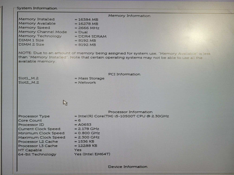 Dell OptiPlex 3080 USFF i5-10500T @ 2.30GHz 16GB DDR4 256GB M.2 !