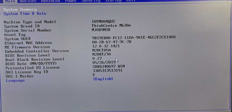 Lenovo ThinkCentre M630e USFF i5-8265U @ 1.60GHz 32GB DDR4 960GB SSD + WiFi )