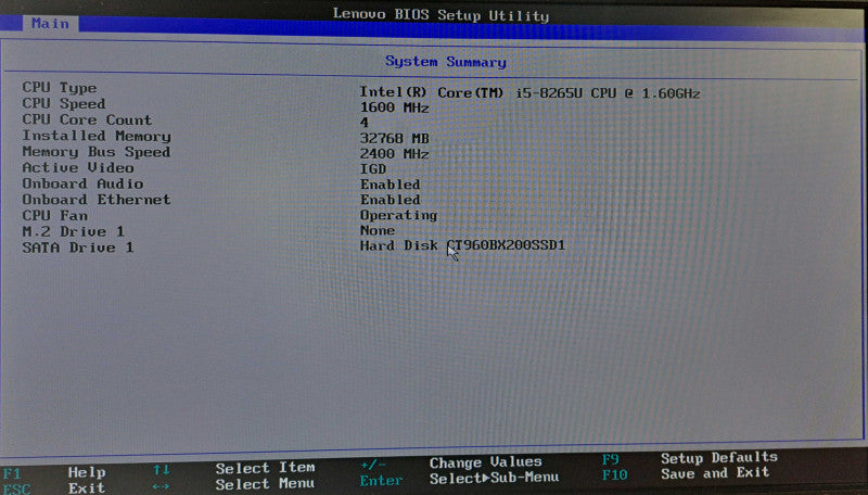 Lenovo ThinkCentre M630e USFF i5-8265U @ 1.60GHz 32GB DDR4 960GB SSD + WiFi )