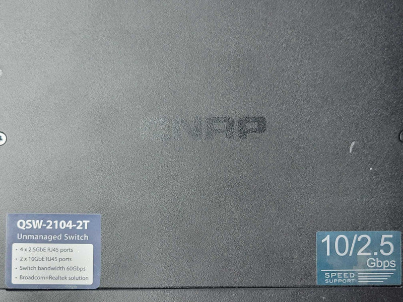 QNAP QSW-2104-2T Unmanaged Switch 2 x 10GbE 4 x 2.5GbE Ports _