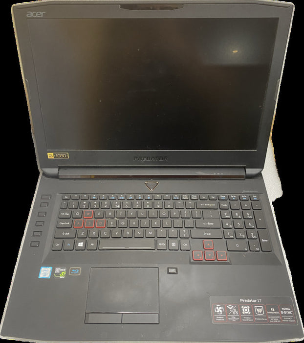ACER PREDATOR 17 Laptop 6th Gen. Intel i7 CPU GEFORCE GTX GPU For Parts READ!