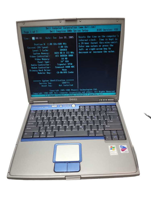 Dell Inspiron 600m Pentium M 1.4 XP PP05L Vintage Laptop &