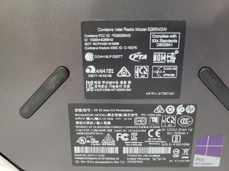 HP Z2 Mini G3 Workstation Core i7-6700 3.40GHz 16GB RAM, READ _