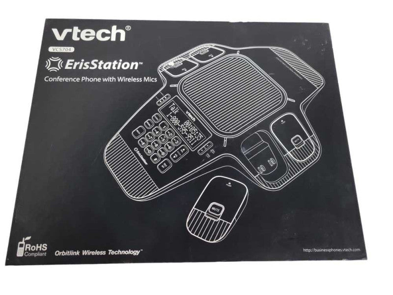 Vtech ErisStation VCS704 Conference Phone w/ 4 Wireless Mics !