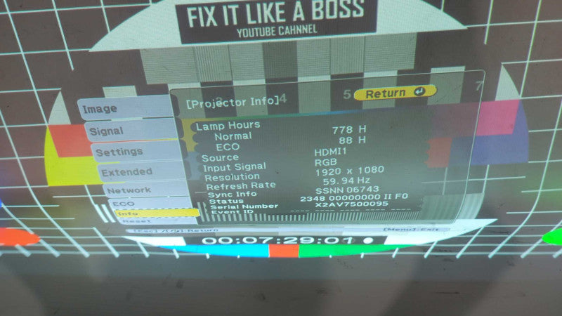 EPSON LCD Projector H745A 778 hours WXGA Ultra Short Throw #