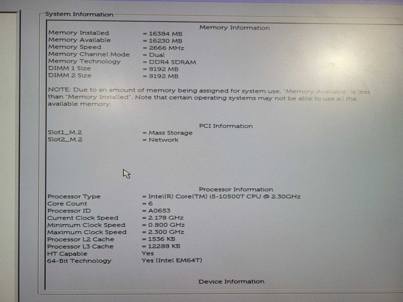 Dell Optiplex 3090 Core i5-10500T 2.30GHz 16GB RAM 256GB SSD !