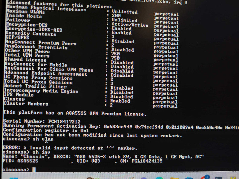 Cisco ASA5525-X ASA5525 V03 Adaptive Security Firewall No HDD - Not Affected Q$