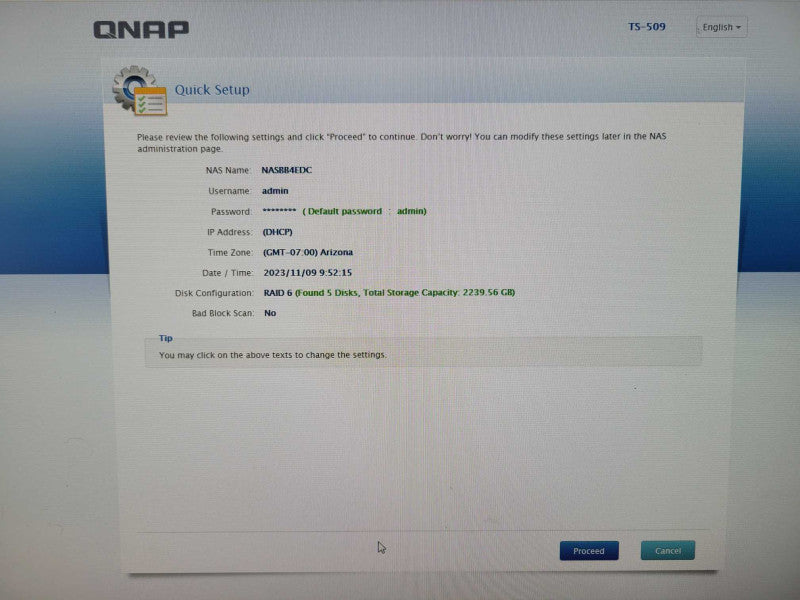 QNAP TS-509 Pro 5-Bay NAS Server with 5x Hard Drives, READ Detail _