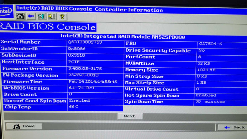 Intel Xeon E5-2640 v2 | 32GB RAM | NO HDD | Intel RAID | 2xPSU %