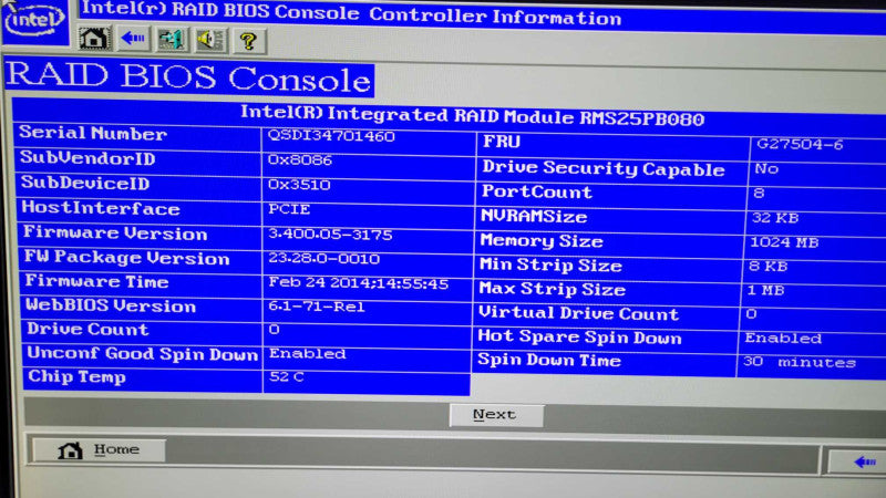 Intel Xeon E5-2640 v2 | 32GB RAM | NO HDD | Intel RAID | 2xPSU %
