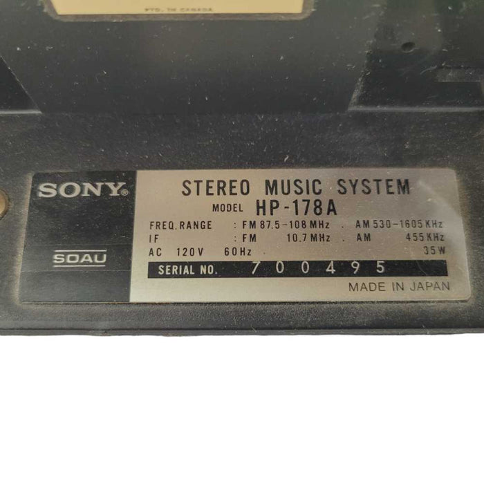 Vintage SONY Stereo Music System HP-178A  -