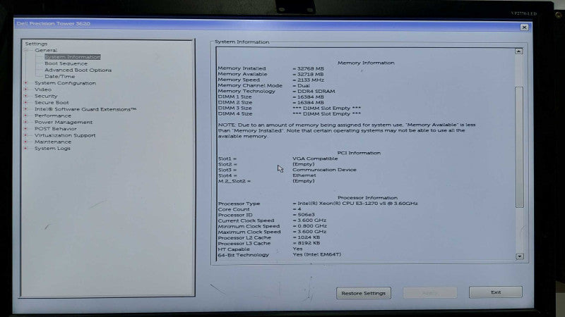 Dell Precision T3620 Xeon E3-1270 V5 @ 3.60ghz / 32gb ram / Quadro M4000 #