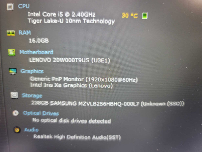 Lenovo ThinkPad T14 i5-1165G7, 16GB DDR4, 256GB m.2  Q
