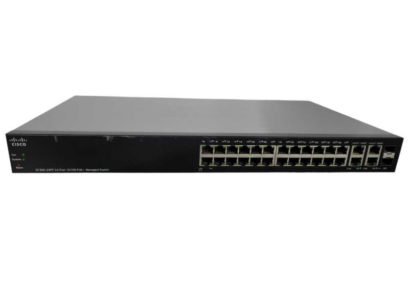 Cisco SF300-24PP 24-Port Fast 10/100 Ethernet PoE+ Managed Switch !
