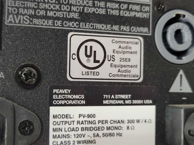Peavey PV Series PV-900 Stereo Power Amplifier, READ _