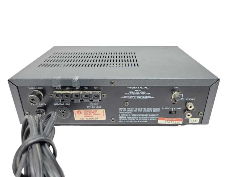 Realistic MPA-30 20 Watt P.A. Amplifier Black %