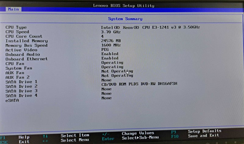 Lenovo ThinkStation P300 Xeon E3-1241 v3 @ 3.50GHz 24GB Ram Quadro K620 )