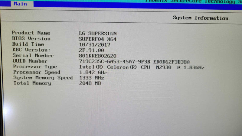 LG MP500 - Digital Signage / Media Player - Celeron N2930 | 2GB RAM | M.2  Q%