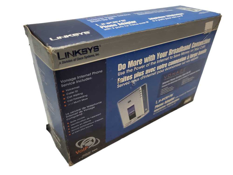 Linksys PAP2 Voip Adapter Voip Gateway Internet Phone 2 &
