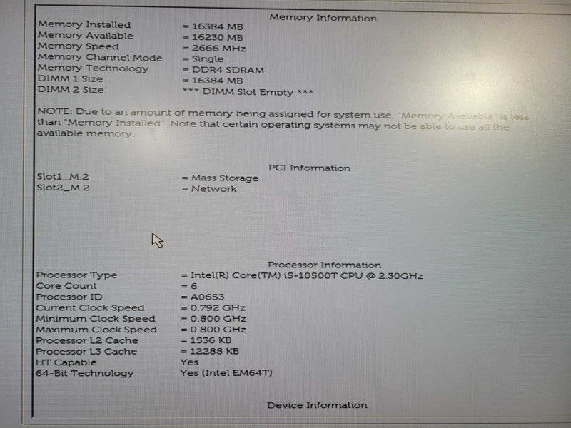 Dell Optiplex 3090 Core i5-10500T 2.30GHz 16GB RAM 256GB SSD !