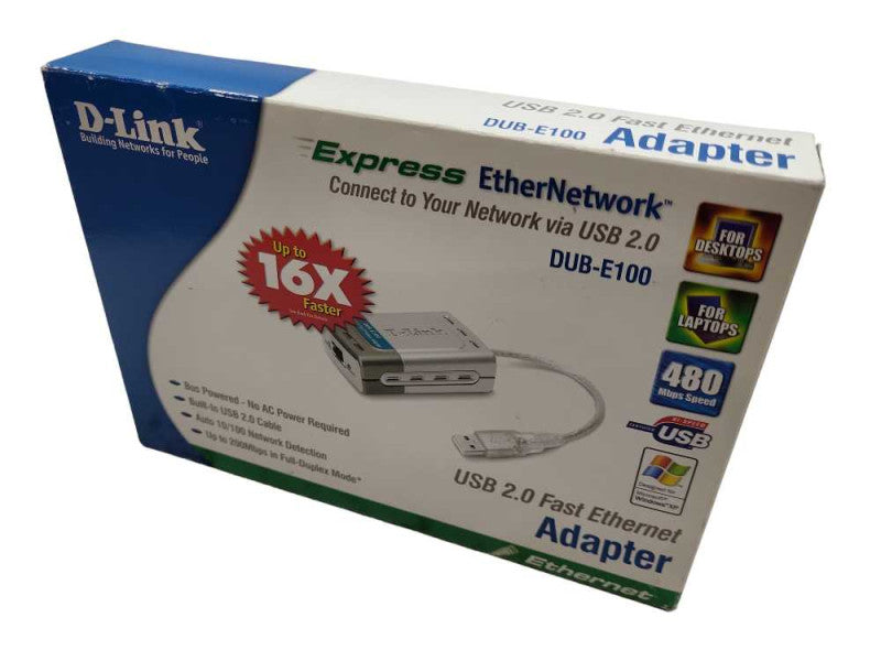 D-Link DUB-E100 10/100 USB 2.0 Fast Ethernet Adapter  &