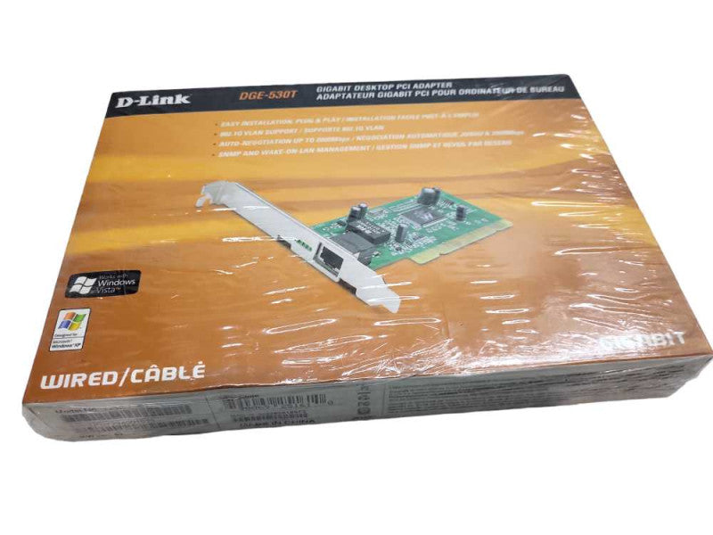 D-Link DGE-530T 10/100/1000 Gigabit Wired Ethernet Network PCI Adapter, NEW! &