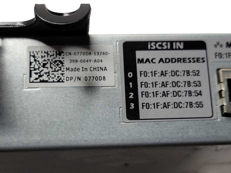 Dell PowerVault iSCSI 4P Controller MD3200i MD32 Series 0770D8 READ _