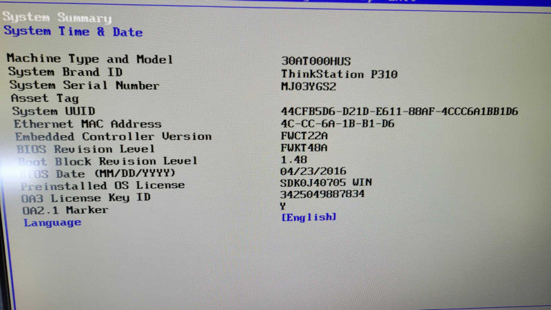 Lenovo ThinkStation P310 - Xeon E3-1240 v5 | 8GB RAM | QUADRO K620\t %