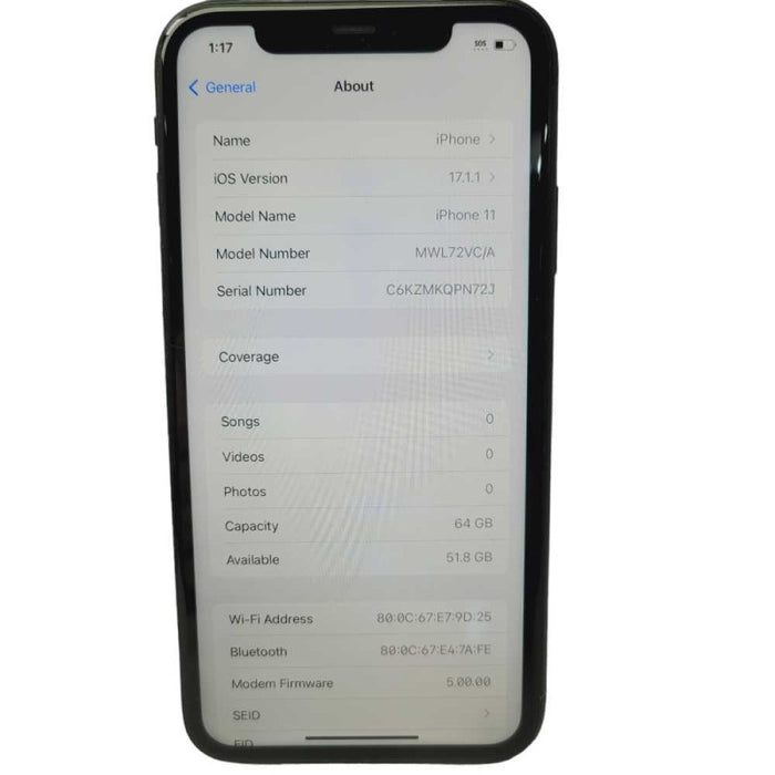 Apple iPhone 11 64GB UNLOCKED READ -