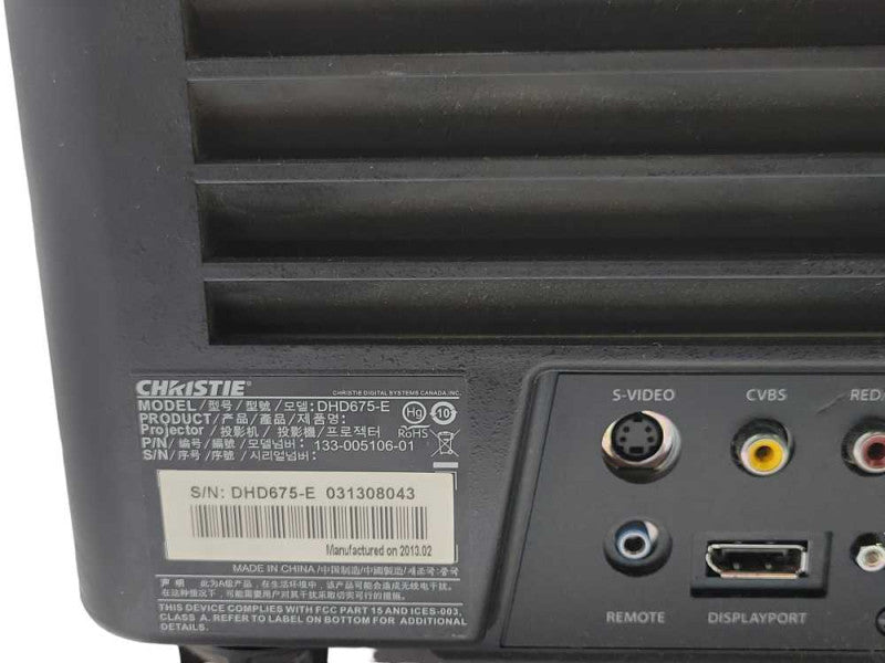 Christie DHD675-E HD DLP Digital Projector, No Lens, READ _