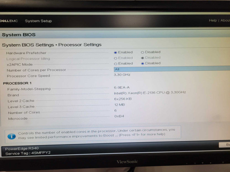 Dell PowerEdge R340, Xeon E-2136 3.3Ghz 4GB DDR4 H330 1x PSU, 3.5\\" SEE _