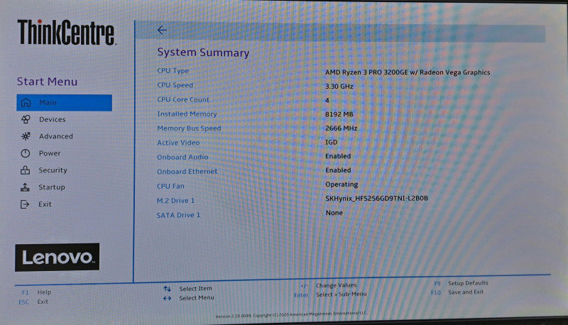 Lenovo ThinkCentre M75q-1 | Ryzen 3 PRO 3200GE @ 3.30GHz 8GB DDR4 256GB M.2 )